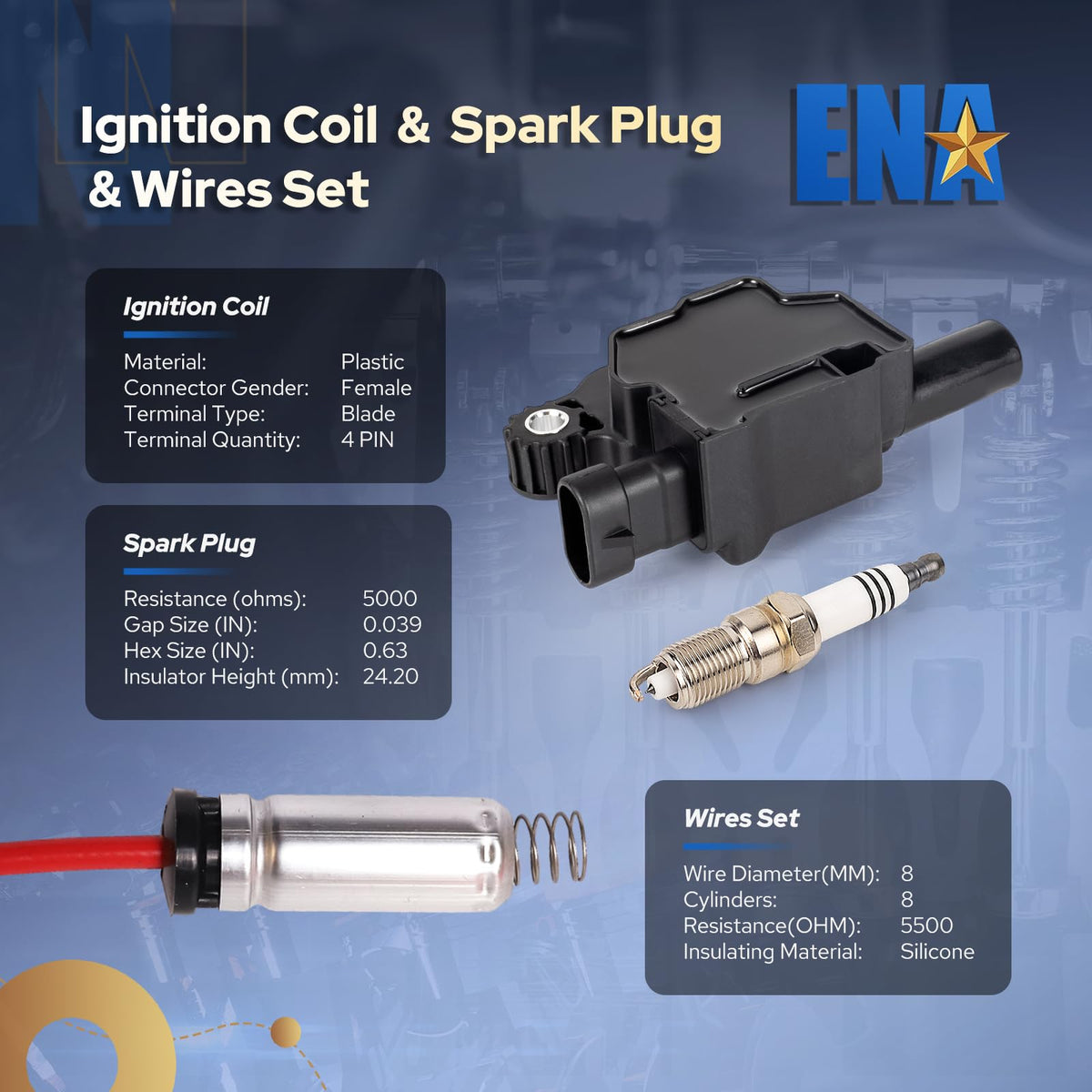 ENA ignition kit components laid out for one-box full ignition replacement