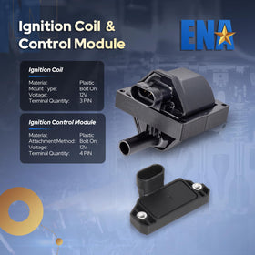 ENA ignition module top label close-up confirming compatibility and part numbers