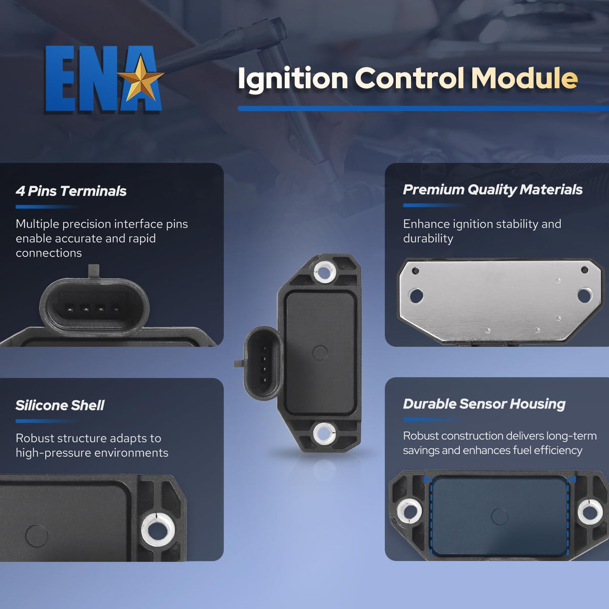 ENA coil and module installed in engine bay demonstrating direct bolt-on fit