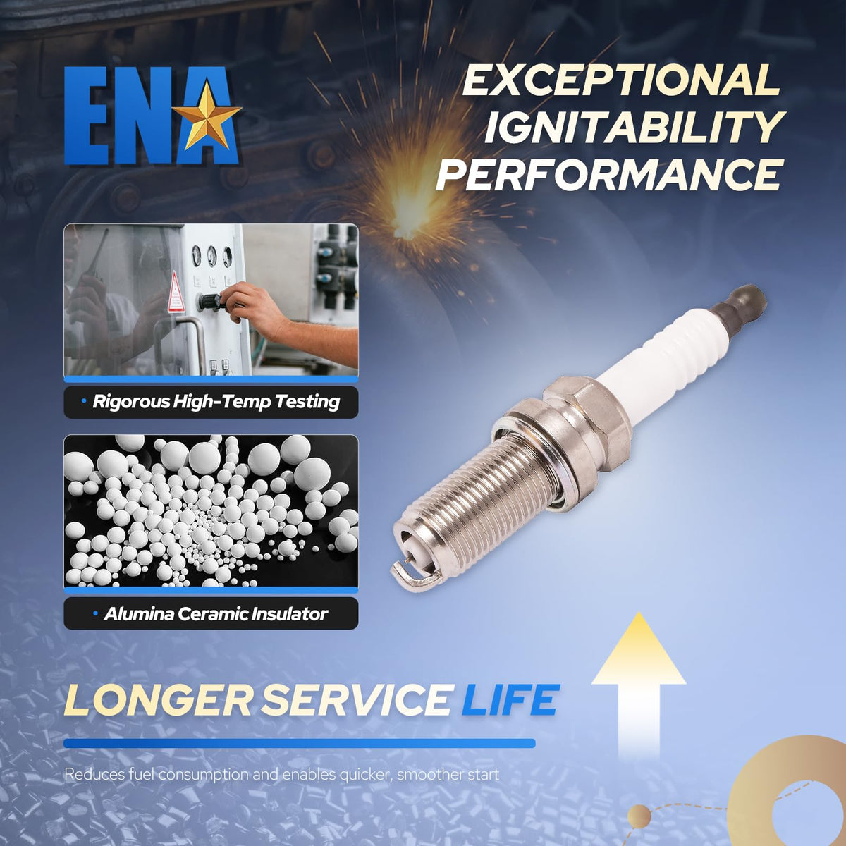 ENA spark plug installed in engine well demonstrating correct fitment