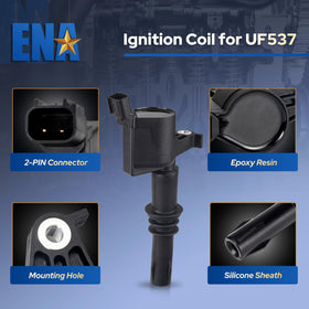 ENA kit size comparison next to ruler showing scale for each coil and spark plug