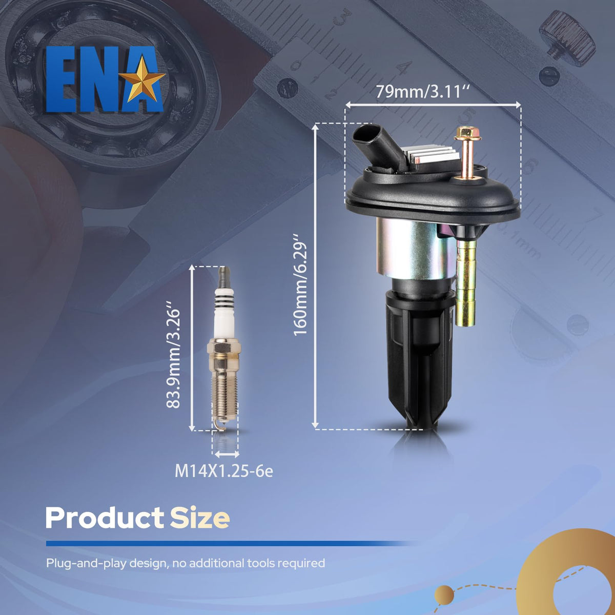 ENA product label with cross-reference numbers aiding correct compatibility