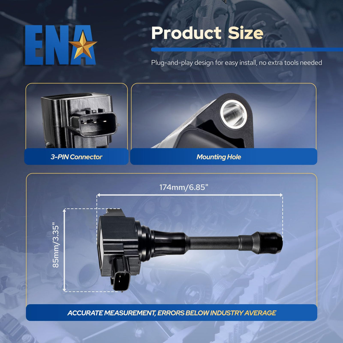 ENA product label and part number closeup confirming compatibility benefit