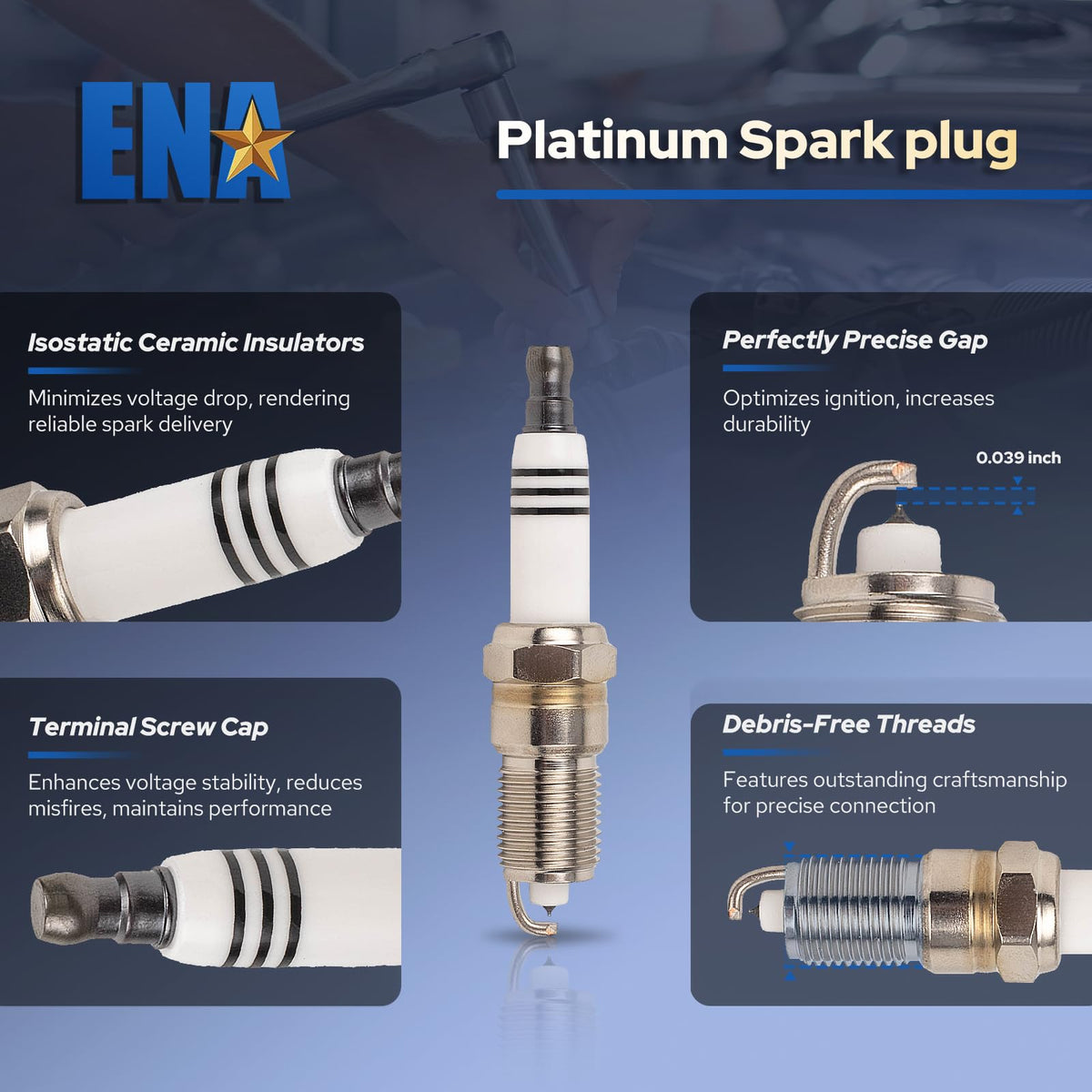 ENA product label with reference numbers for easy part verification and compatibility