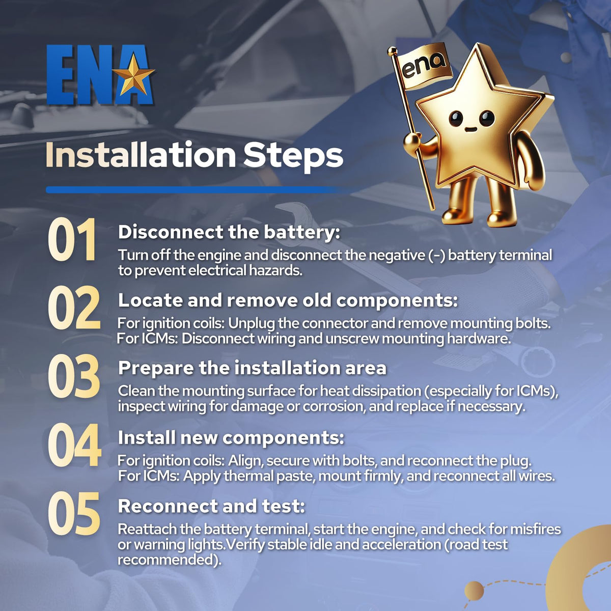 Mechanic installing ENA ignition kit in workshop showing quick professional swap