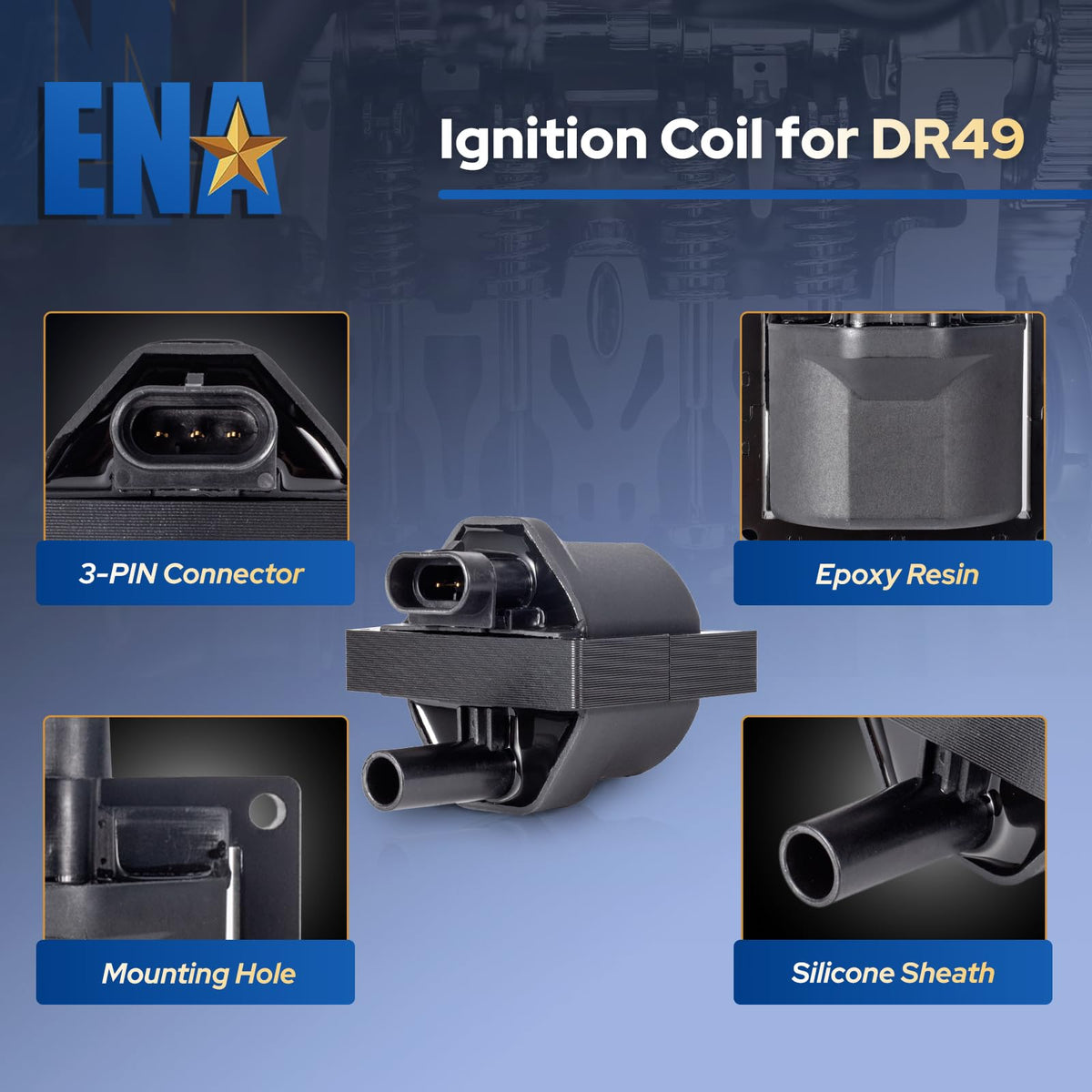 ENA ignition module terminals detail showing 4-pin connection for reliable contact