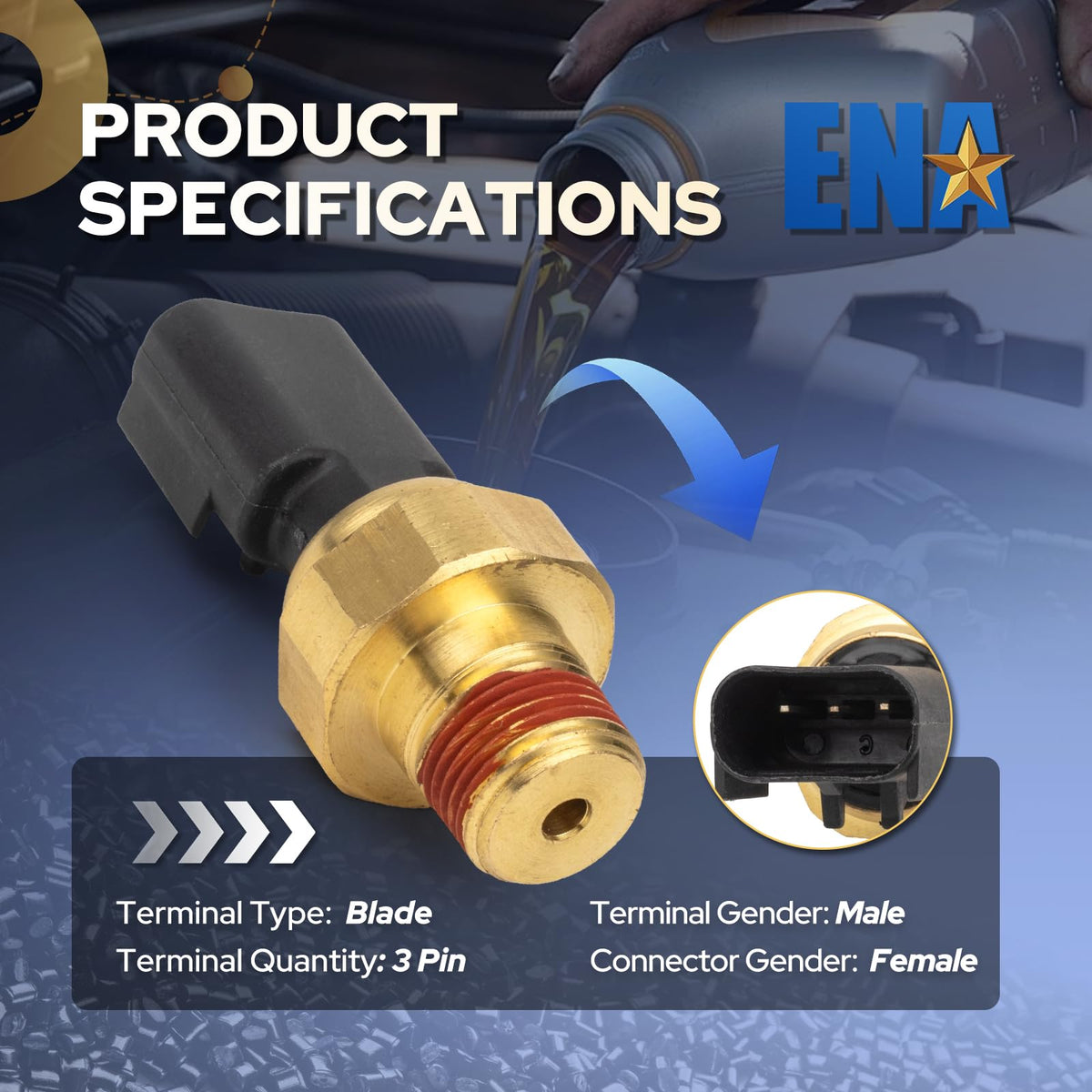 ENA sensor installed under hood demonstrating direct-fit replacement benefit