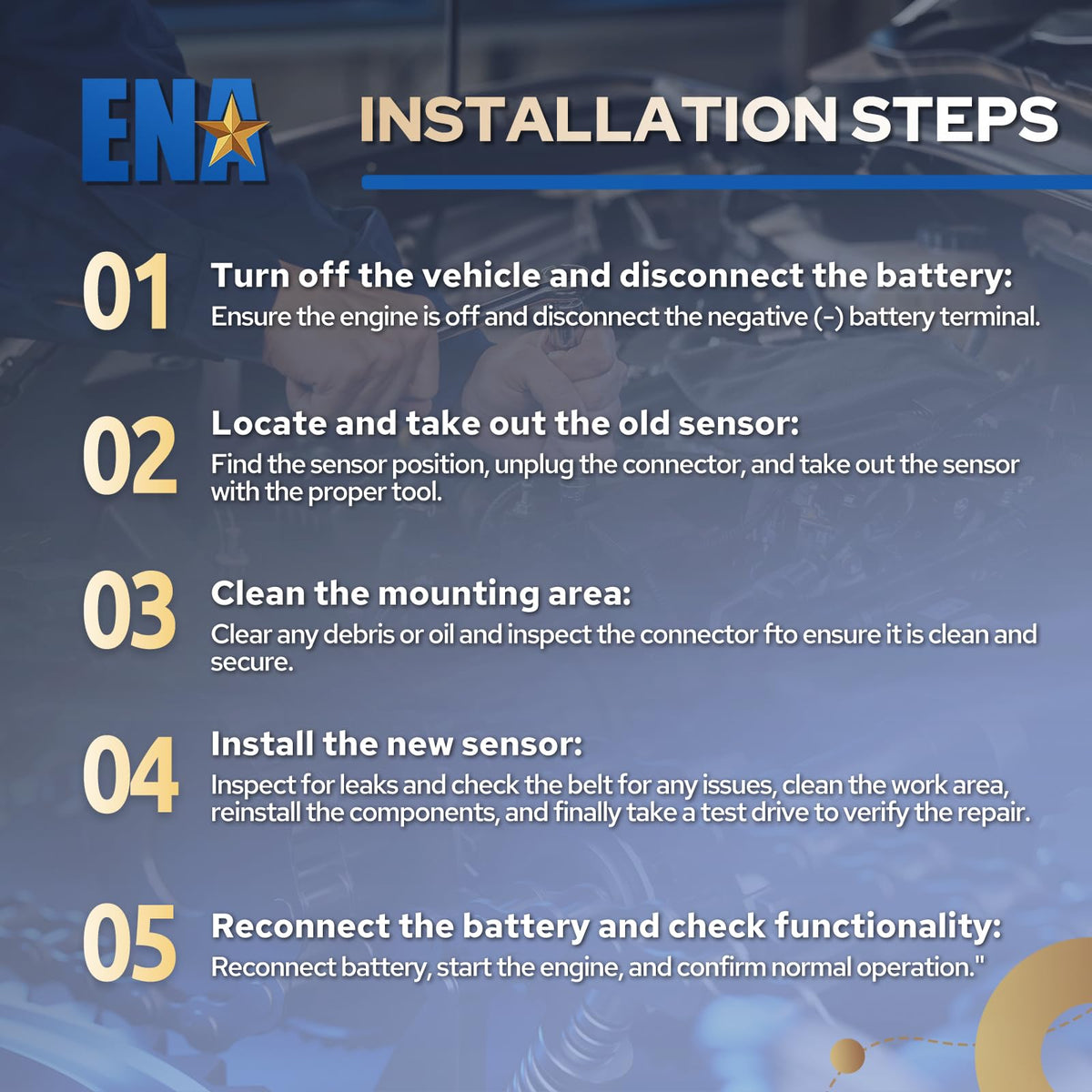 ENA sensor in garage setting showing ready-to-use replacement convenience