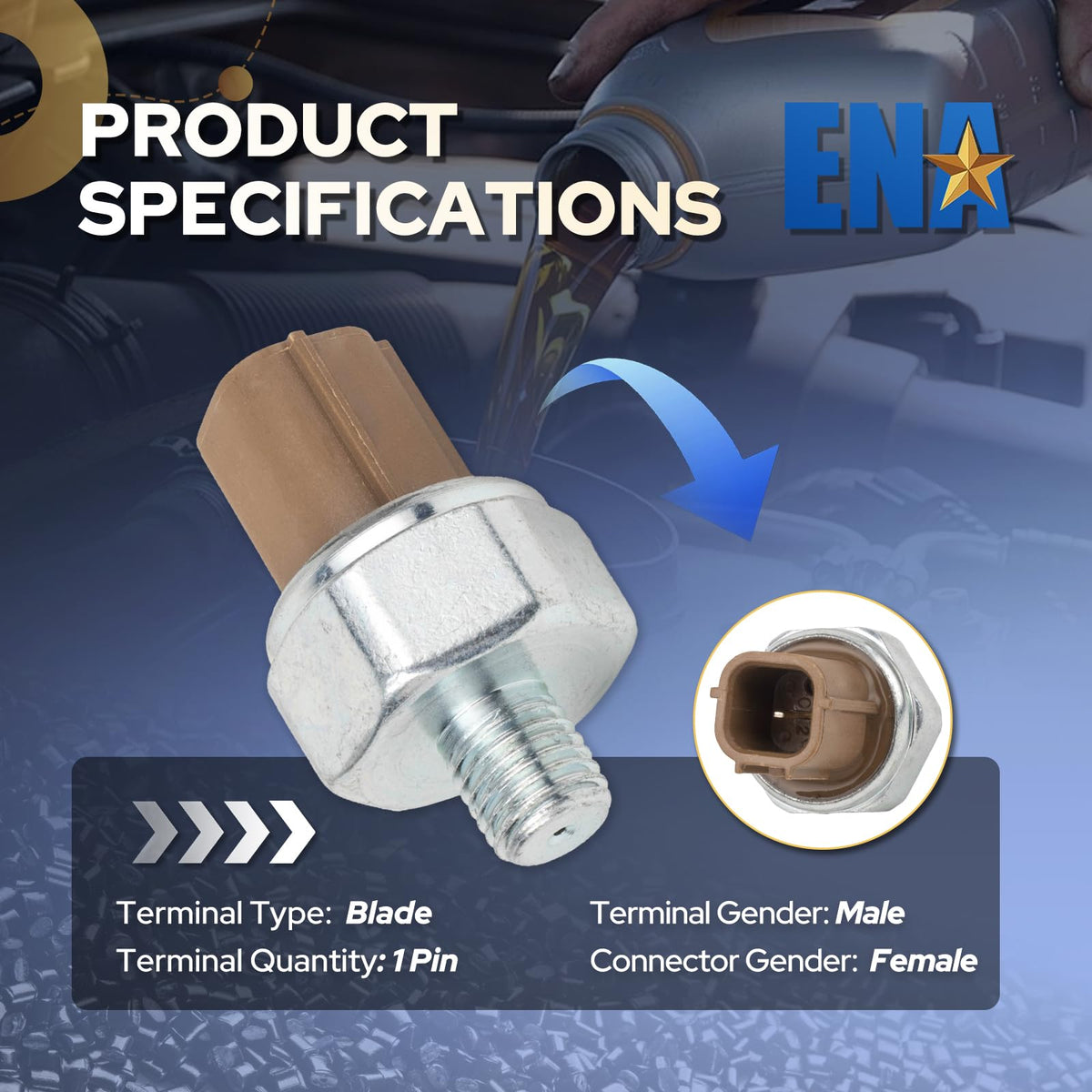 ENA sensor beside ruler size comparison to show compact dimensions and easy replacement