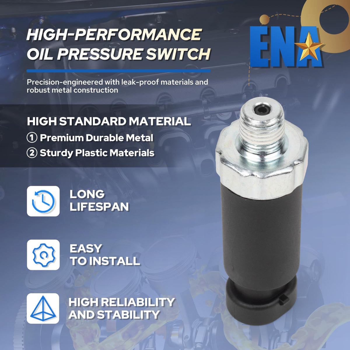 ENA sensor with packaging showing included single sensor and warranty card