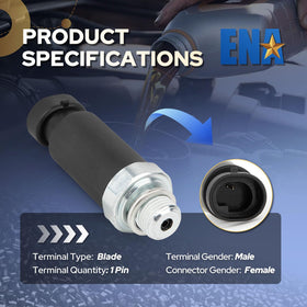 ENA oil pressure switch mounted in engine bay demonstrating direct-fit installation