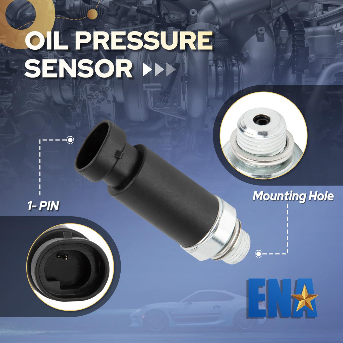 ENA oil pressure switch thread close-up showing leak-proof design and durable finish