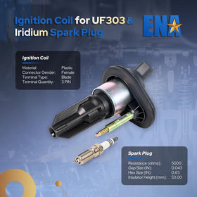 ENA package contents laid out with six coils and six plugs for complete replacement