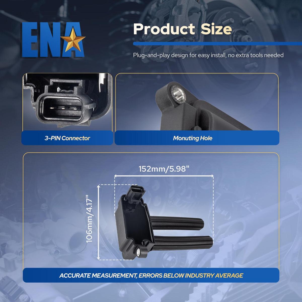 ENA packaging with warranty card showing included 12-month protection