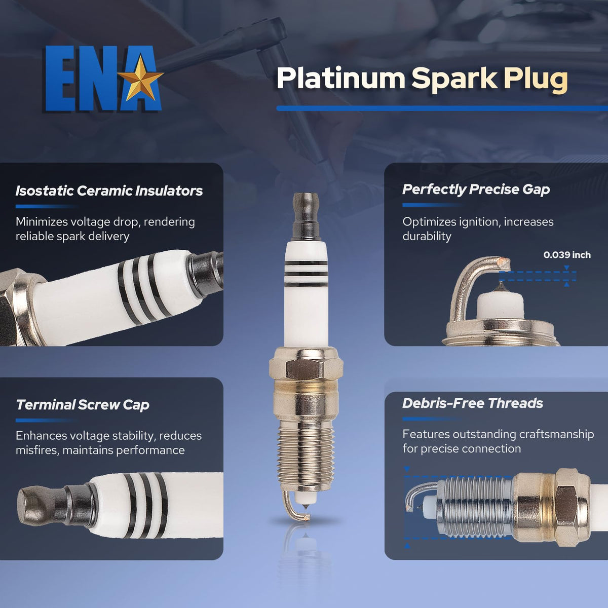 ENA product label and part numbers close-up for quick cross-reference verification