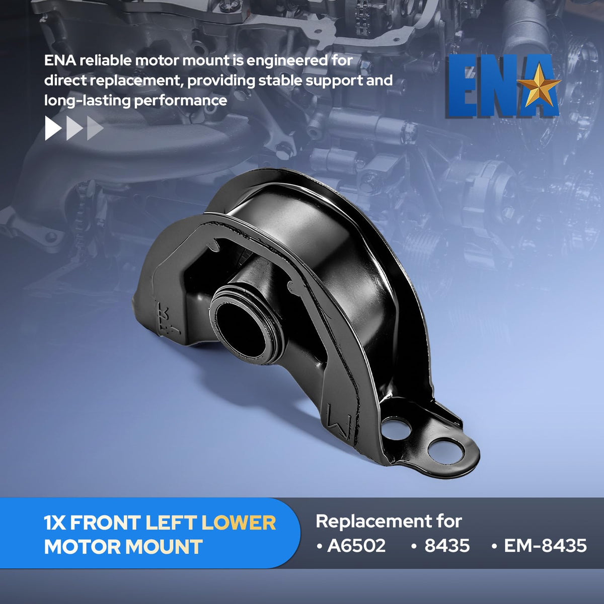 ENA rear motor mount angle shot demonstrating sturdy support and stability