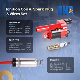 ENA red silicone spark plug wire boot and core showcasing heat resistance benefit