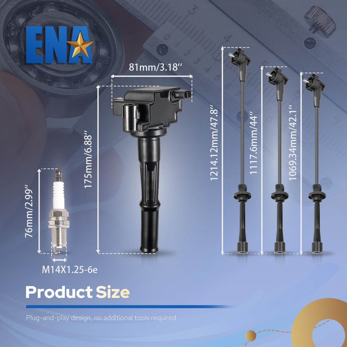 ENA spark plug held in hand showing correct scale for easy installation