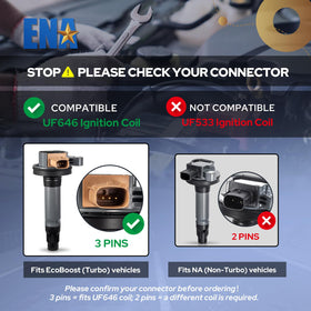 ENA close-up of a single ignition coil highlighting durable connector and fit