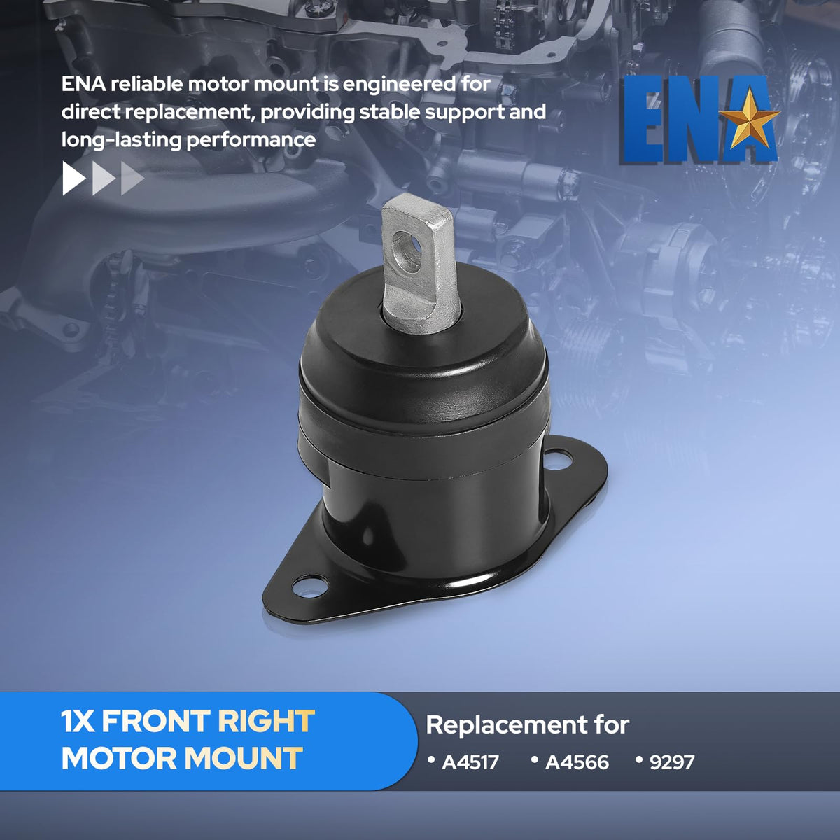 ENA six mounts flatlay showing complete set for full engine/trans replacement