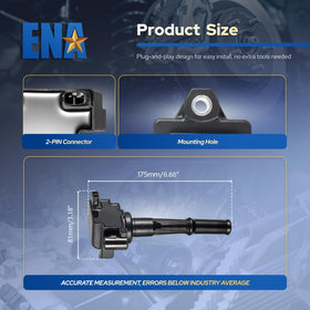 ENA coil size comparison in hand showing compact scale for tight engine bays
