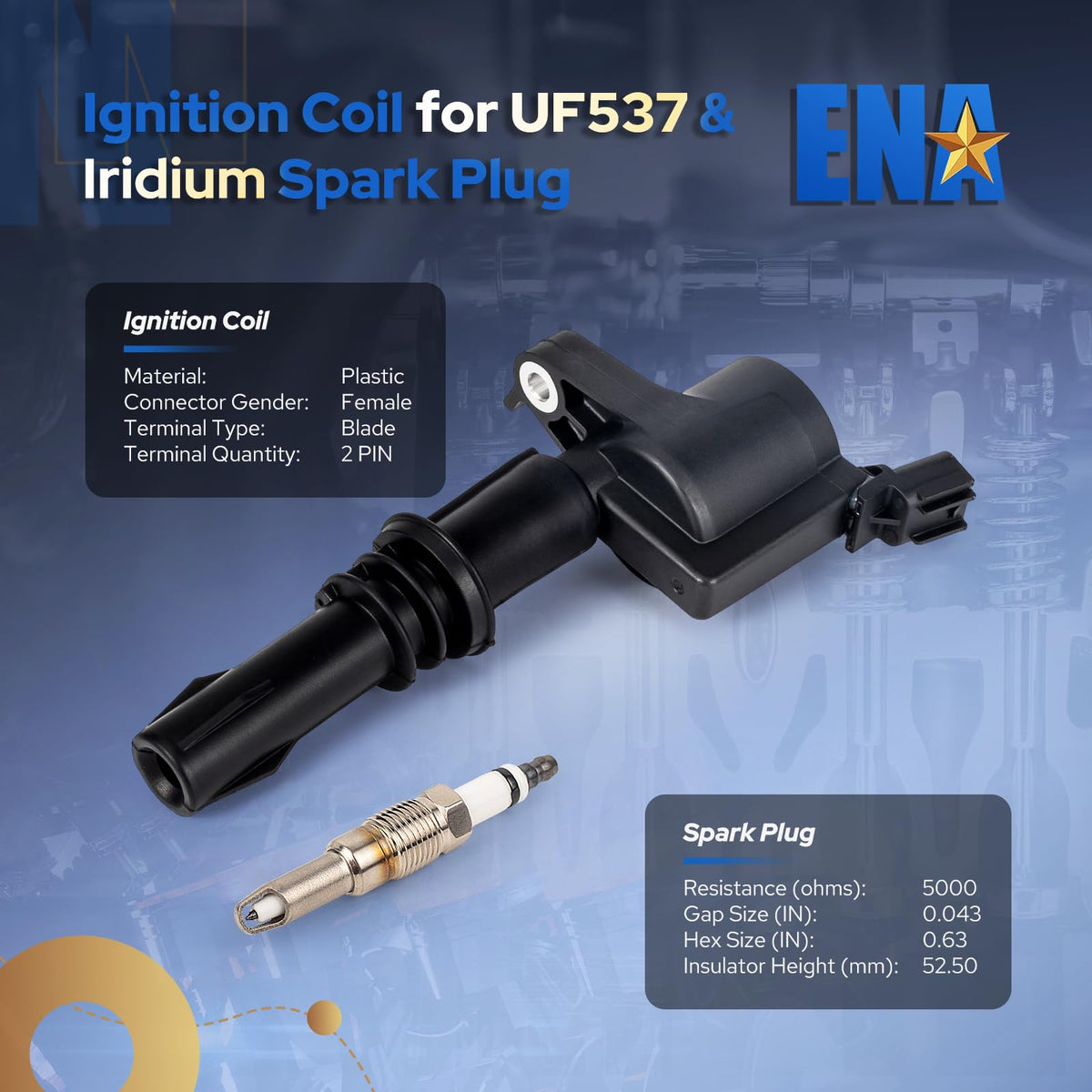 ENA spark plug thread and hex view illustrating correct 16mm thread and 0.63 inch hex
