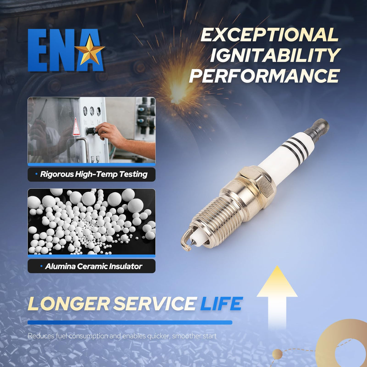 ENA silicone wire boot and terminal close detail showing secure connection benefit