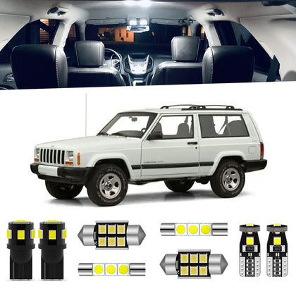 ENDPAGE kit box showing full Cherokee XJ LED set and easy upgrade benefit