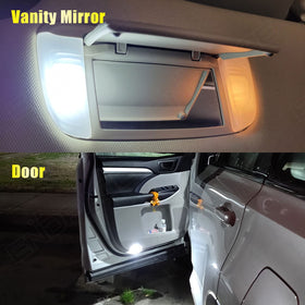ENDPAGE illuminated glove box trunk and console showing improved access