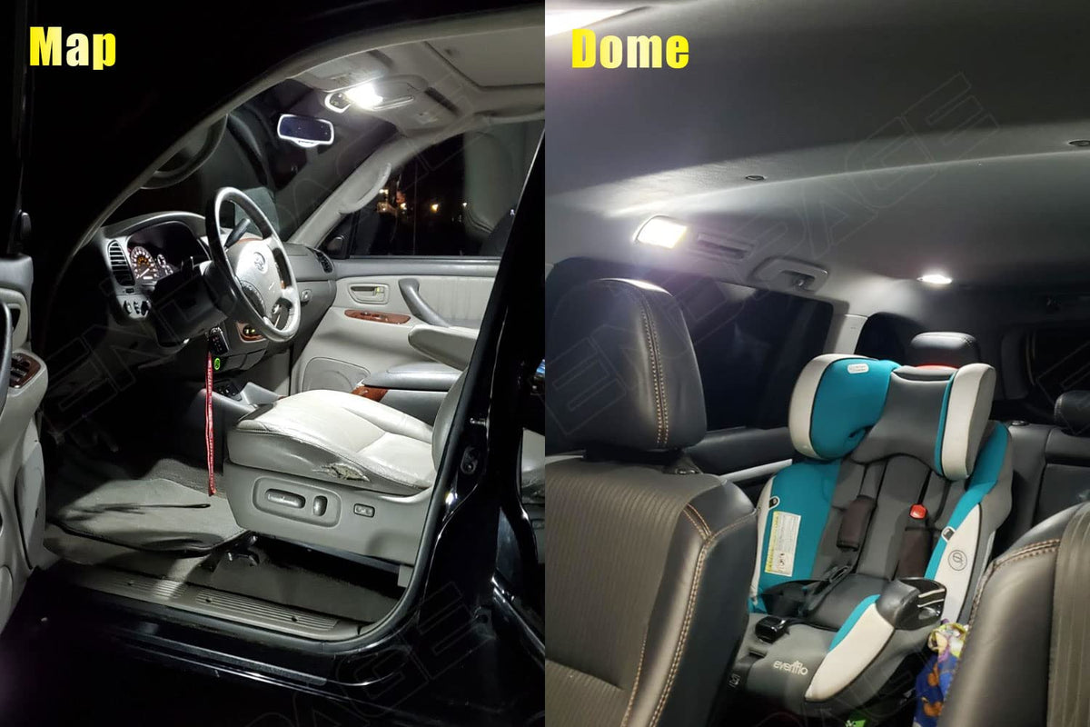 ENDPAGE in-car view of map and dome lights delivering crisp cabin visibility