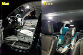 ENDPAGE in-car view of map and dome lights delivering crisp cabin visibility