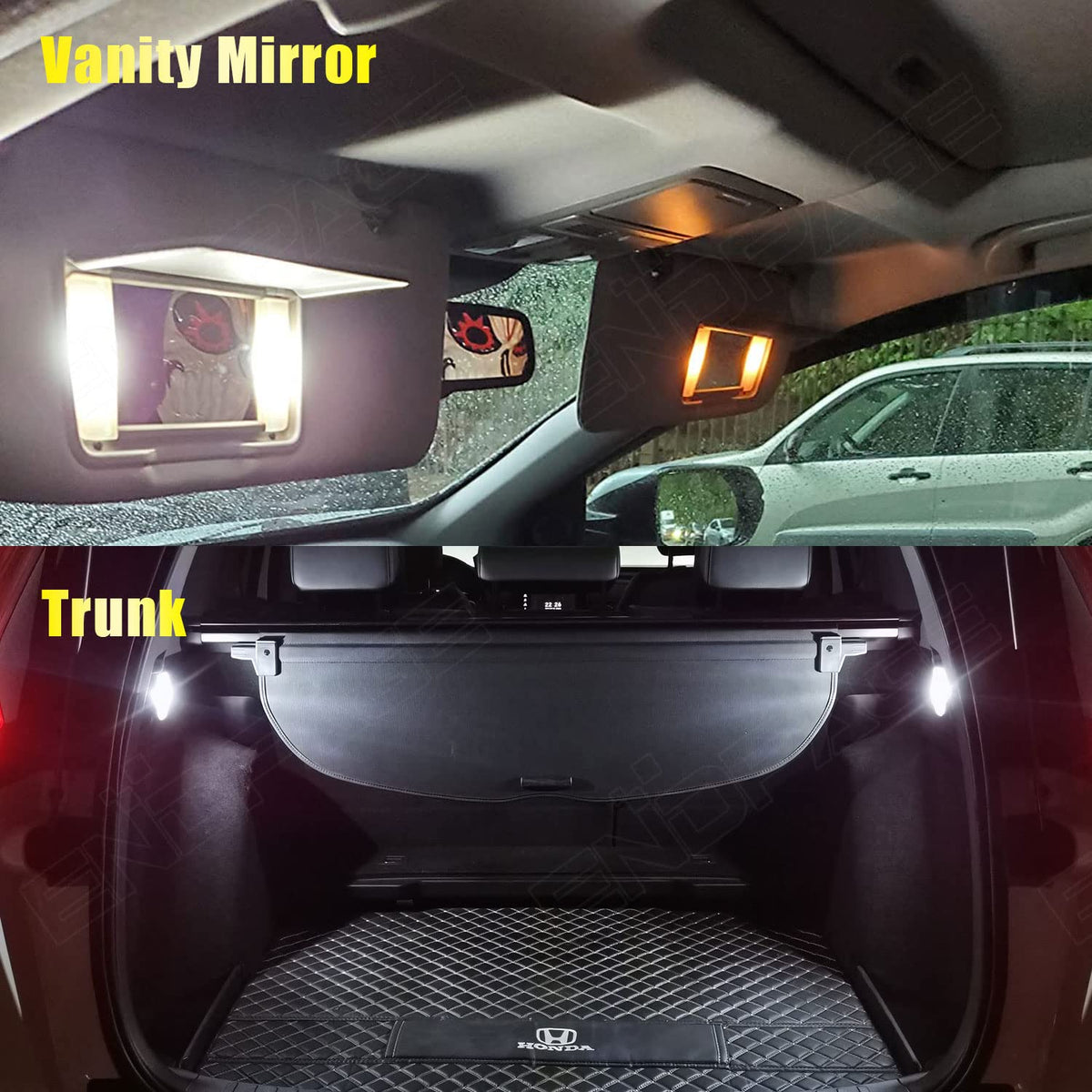 ENDPAGE license plate LED lit on rear of vehicle for improved nighttime visibility