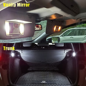 ENDPAGE license plate LED lit on rear of vehicle for improved nighttime visibility