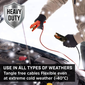 Energizer cables stretched between cars showing easy reach