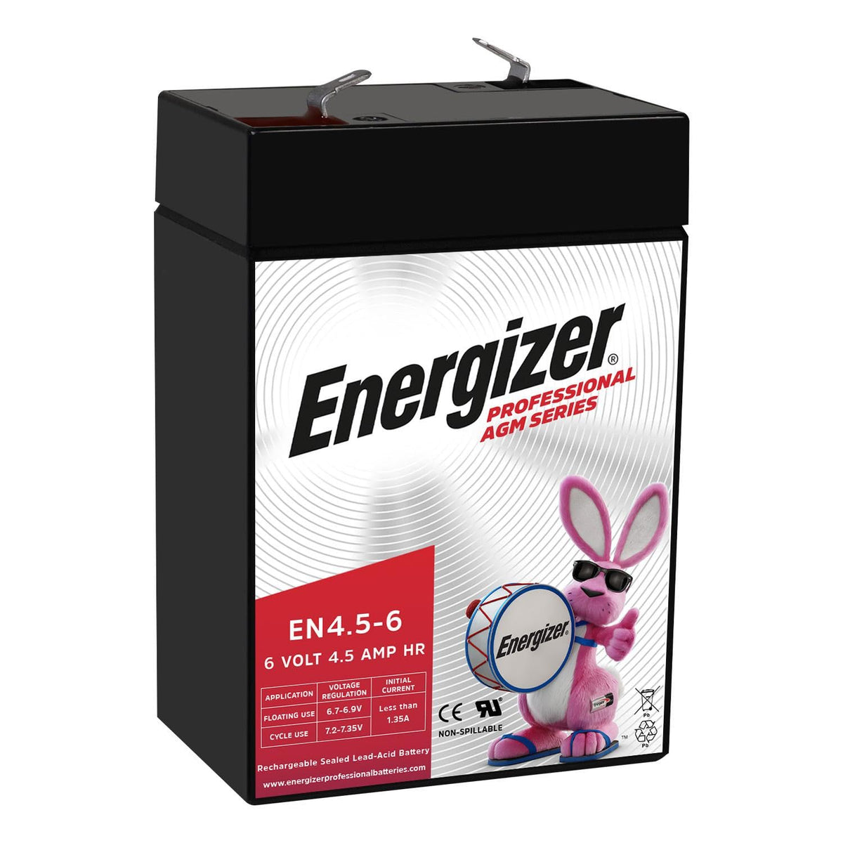 Energizer battery front label showing model and capacity for easy identification
