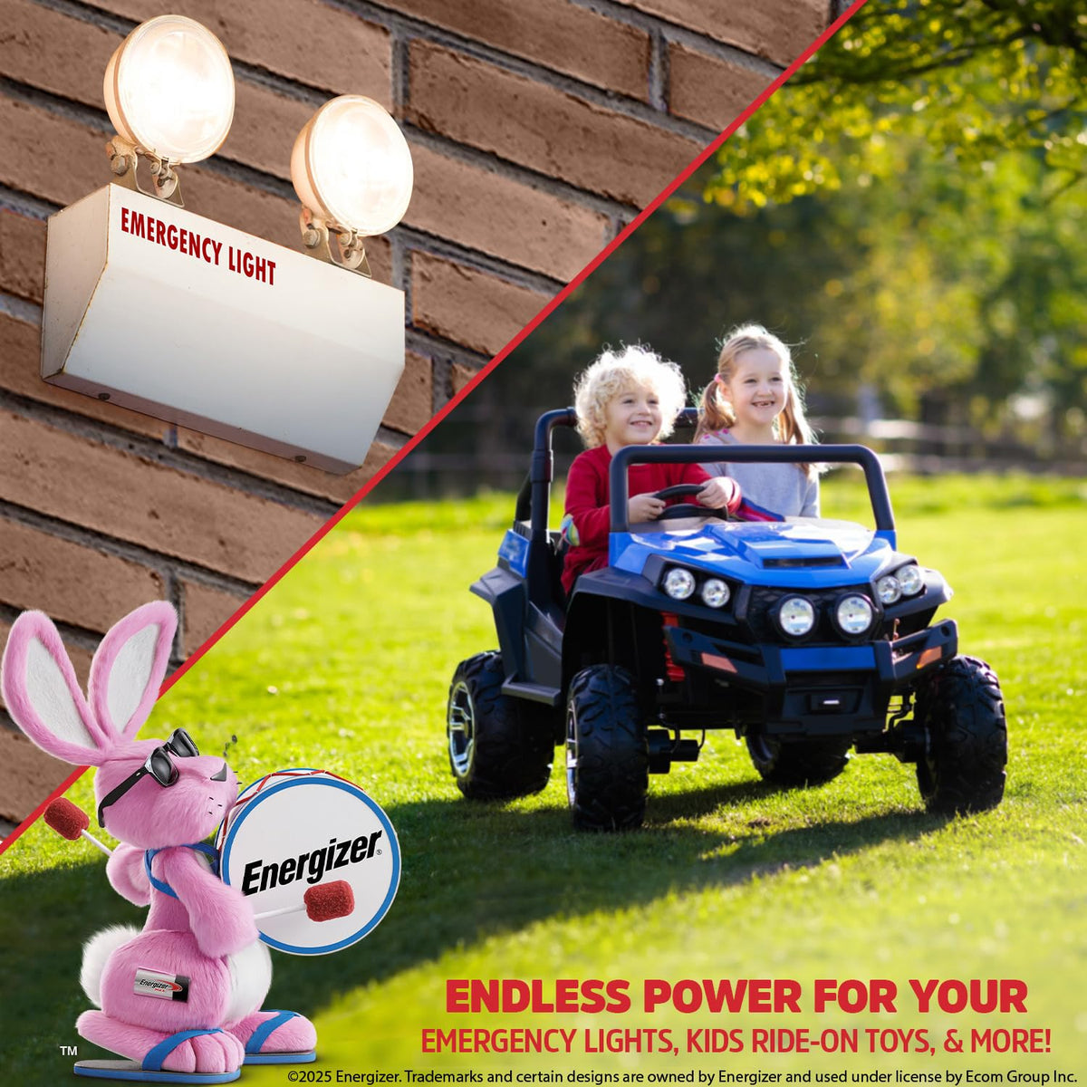 Energizer EN7-6 installed in emergency light offering dependable backup power