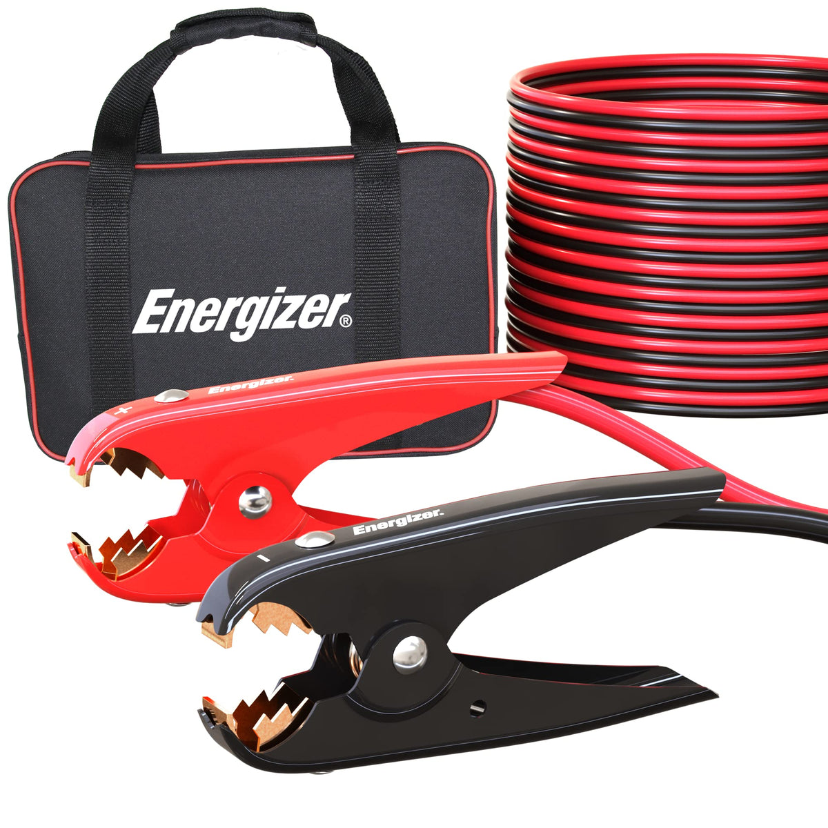 Energizer front packaging showing cables and bag for quick identification and purchase