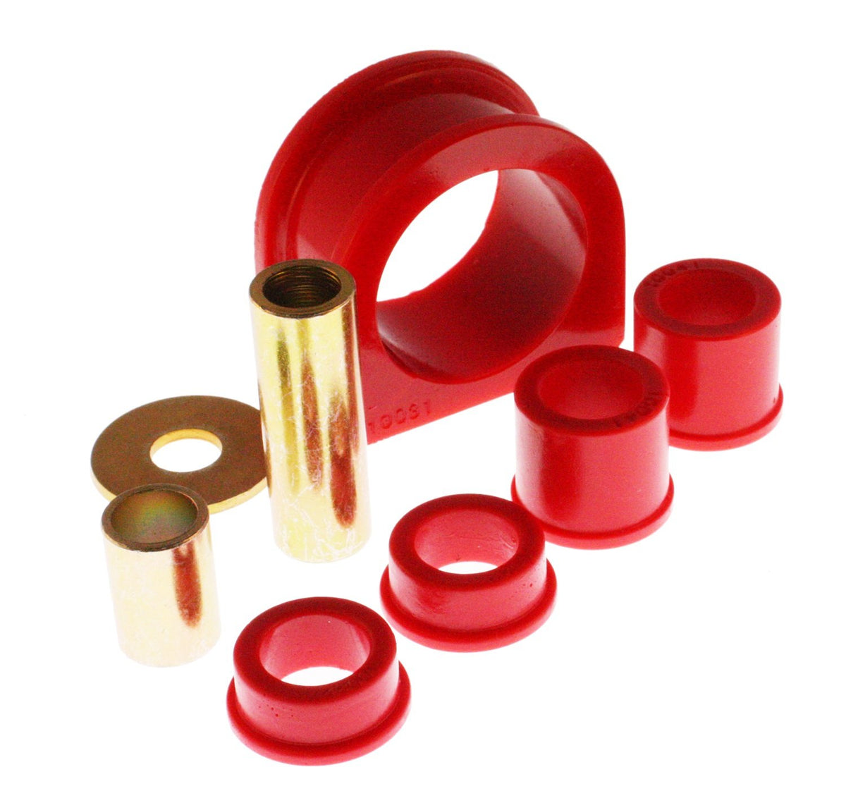 Energy Suspension front view of bushing kit showing parts and durable polyurethane benefit