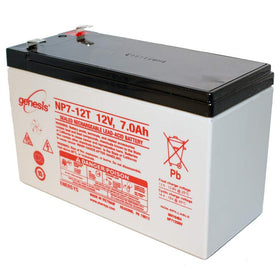 EnerSys NP7-12T F2 terminal close-up highlighting secure connector fit and easy installation