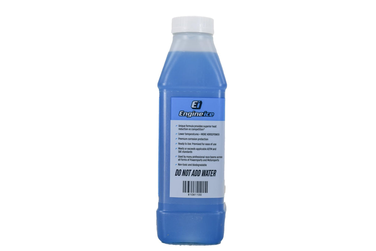 close-up of Engine Ice coolant texture in hand demonstrating clear premixed formula and safe handling