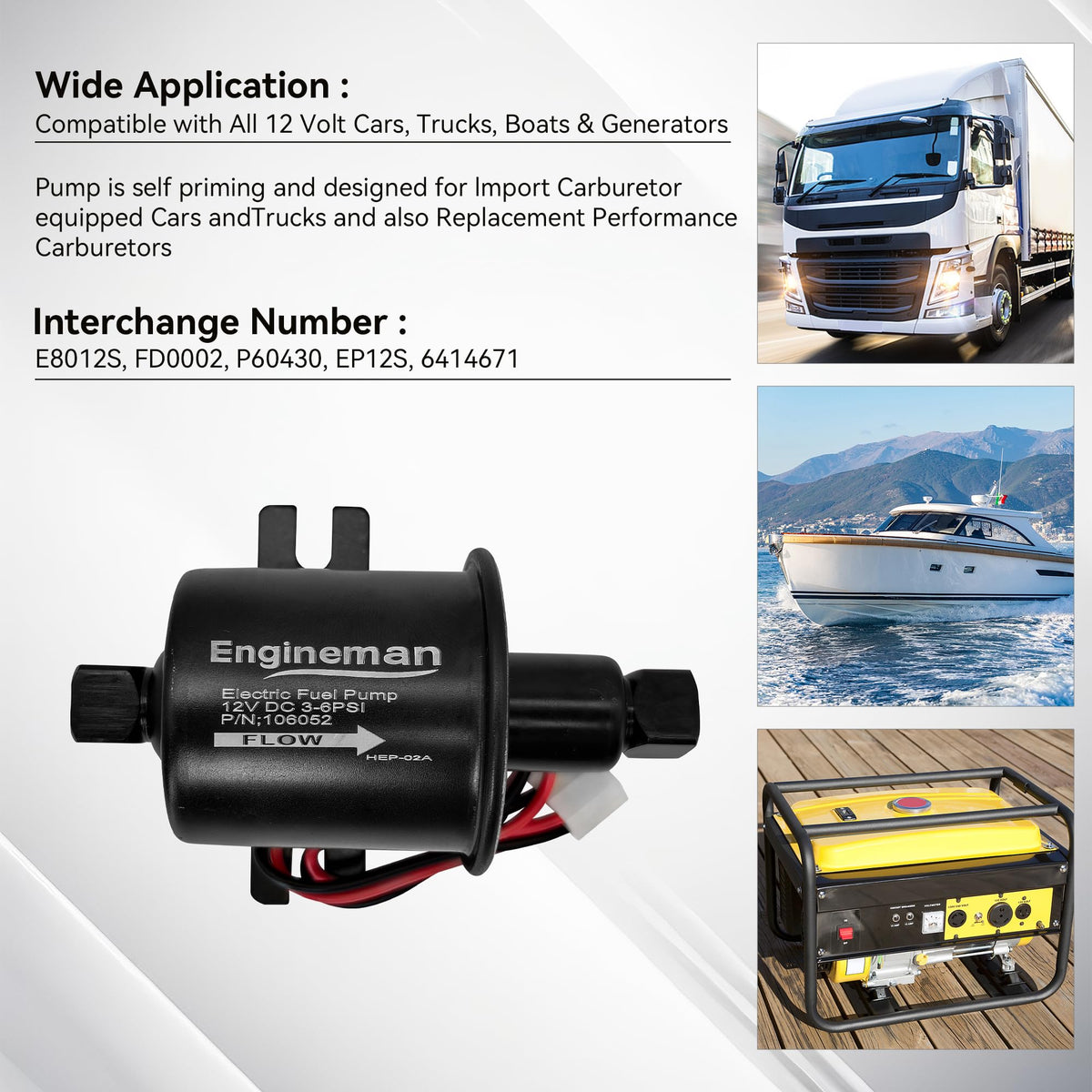 ENGINEMAN 5/16" fuel line and inline filter close-up showing durable materials