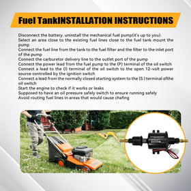 ENGINEMAN pump installed on lawn mower illustrating reliable fuel delivery