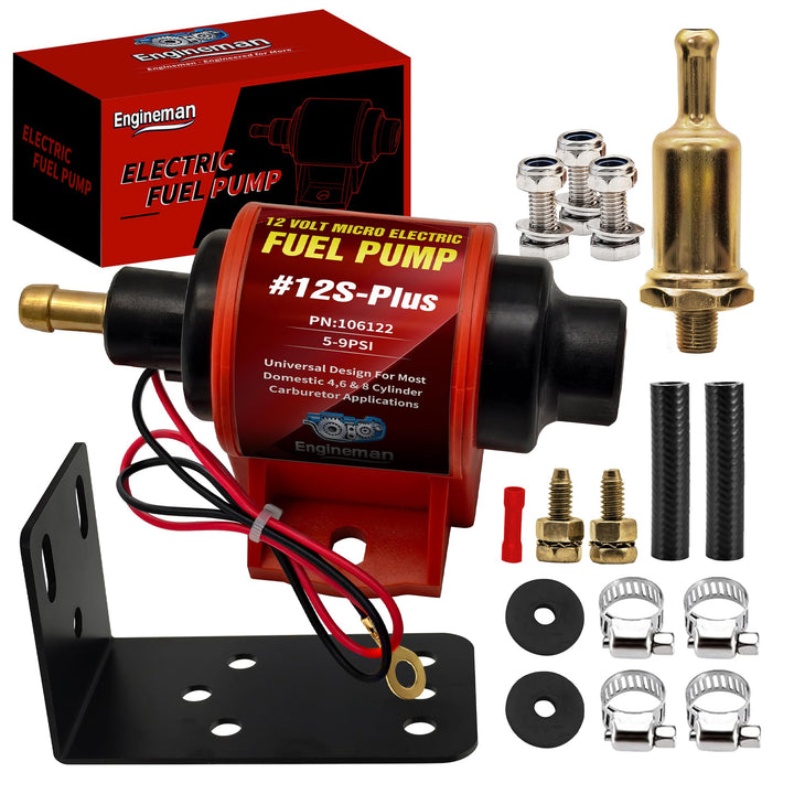ENGINEMAN front view of Super 12S Plus showing compact pump and label, reliable performance