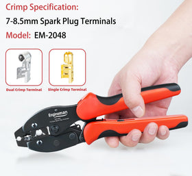 ENGINEMAN tool jaws close-up highlighting hardened steel dies for precise crimps