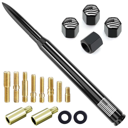 Engirette bullet antenna front view showing sleek black profile and improved style