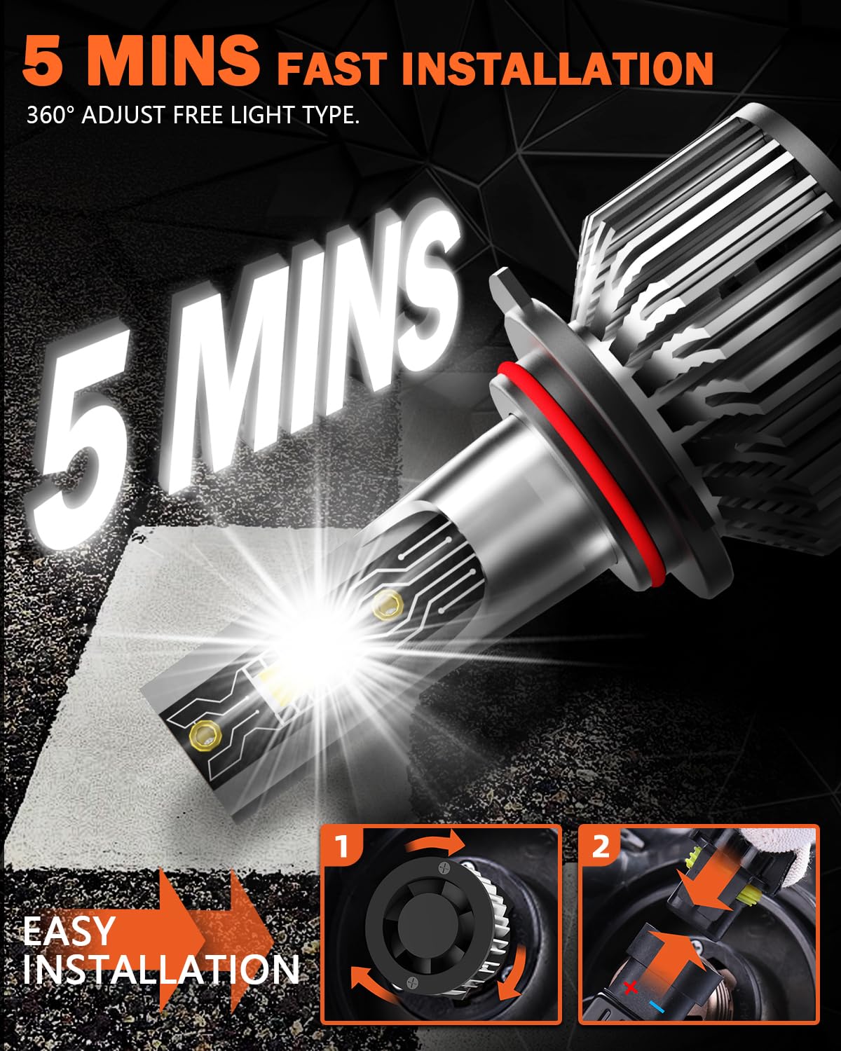 ENJOYAKOM fog light beam pattern on road showing wider low-angle illumination