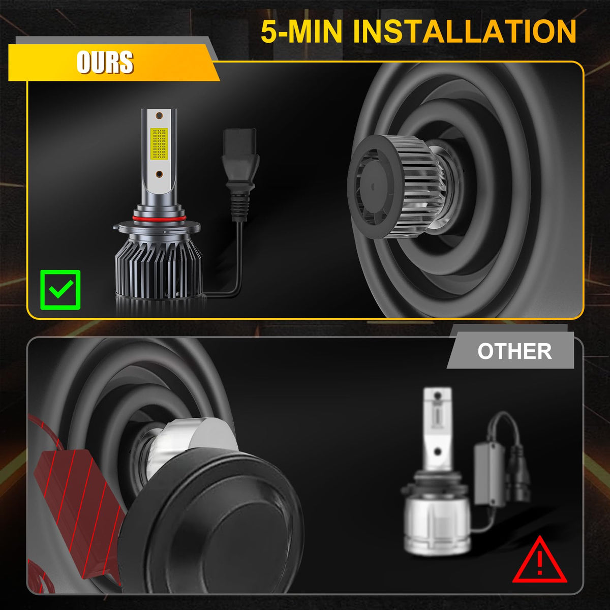 ENJOYAKOM fog light bulb fitted in bumper showing weather-resistant performance