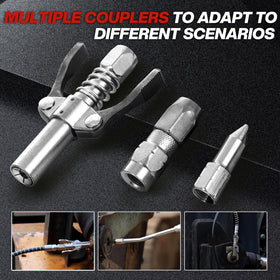 Enkreefi assortment of couplers and accessories enabling multiple fitting types