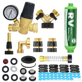 Enkreefi front view showing assembled kit protecting RV plumbing