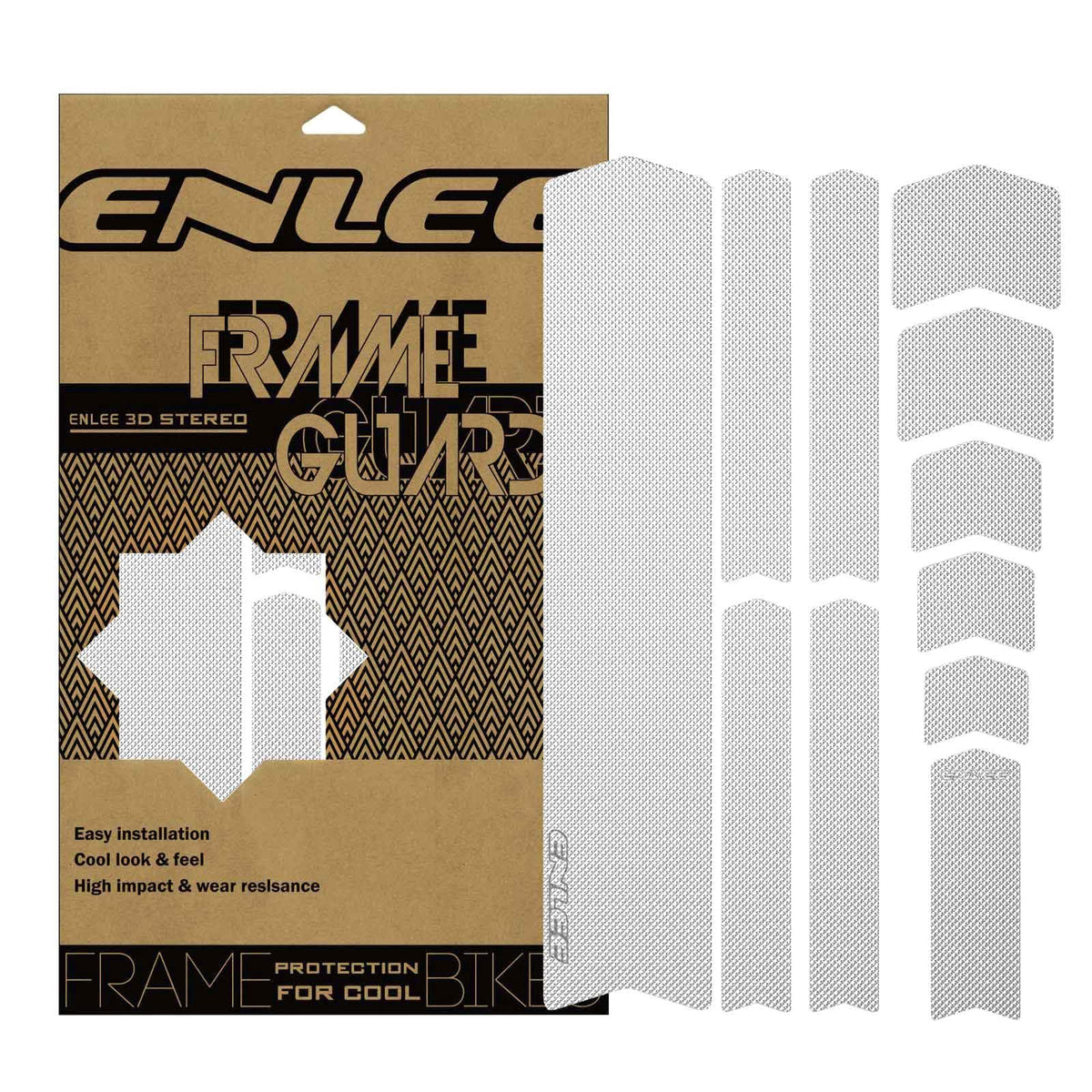 ENLEE kit packaging showing all 11 clear protection pieces for easy selection
